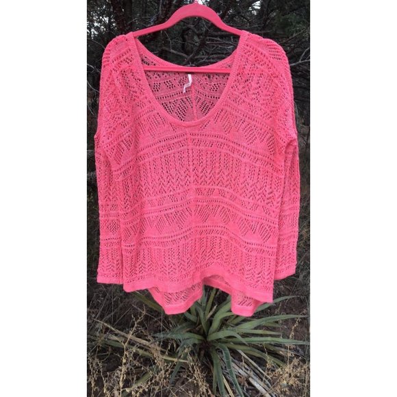Free People Sweaters - FREE PEOPLE TOP Sweater Sheer Pink